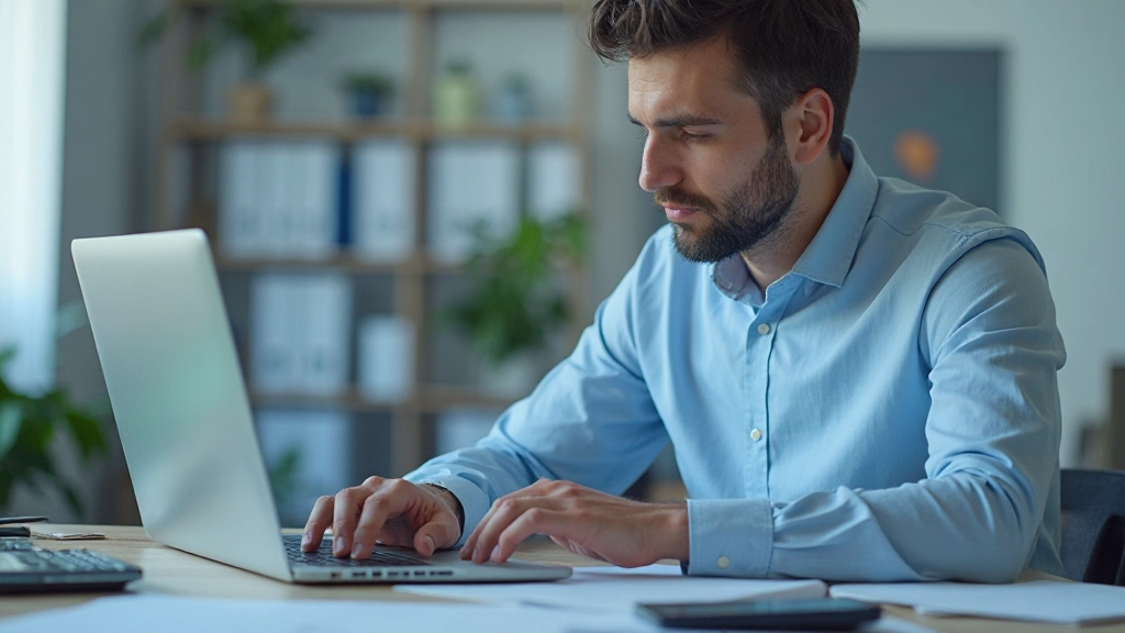 Аналитик работает с данными и графиками на экране